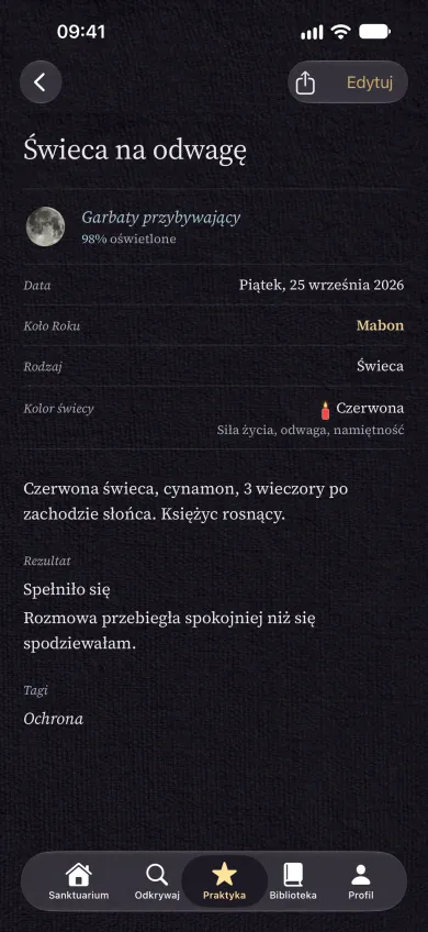 Wpis w grimuarze jako strona księgi