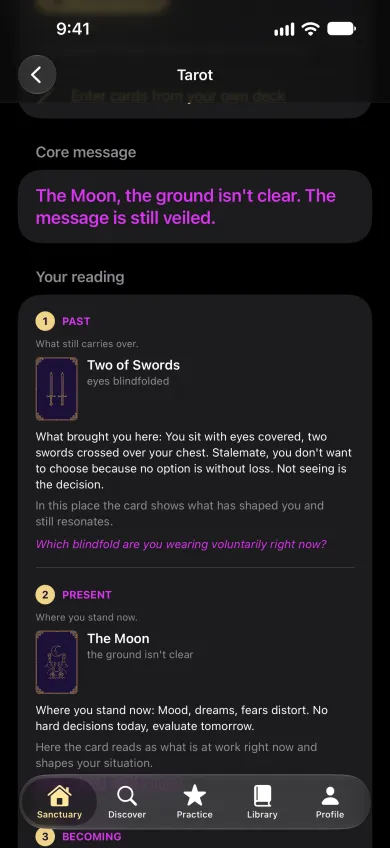 Tarot spread with every position interpreted